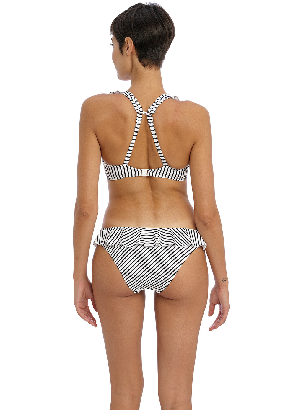 Cape May Stripe Zip Bikini Top